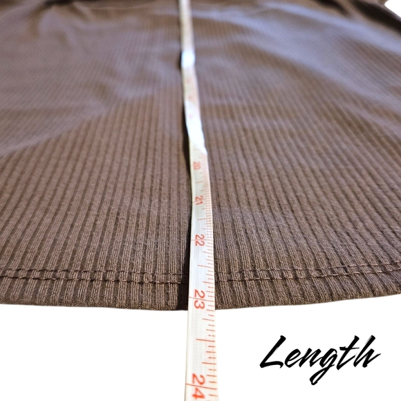 Y2K Ribbed Long Sleeve Top Chest Cutout Brown M Stretchy Fitted Baddie 2000s - Picture 8 of 11